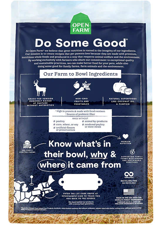 Open Farm | New Zealand Venison | Dry Dog Food Near Me Toronto | ARMOR THE POOCH